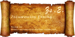 Zsivanovics Etelka névjegykártya